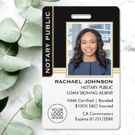 Notary Public Loan Signing Agent ID Black Guld