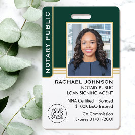 Notary Public Loan Signing Agent ID Grönt Guld