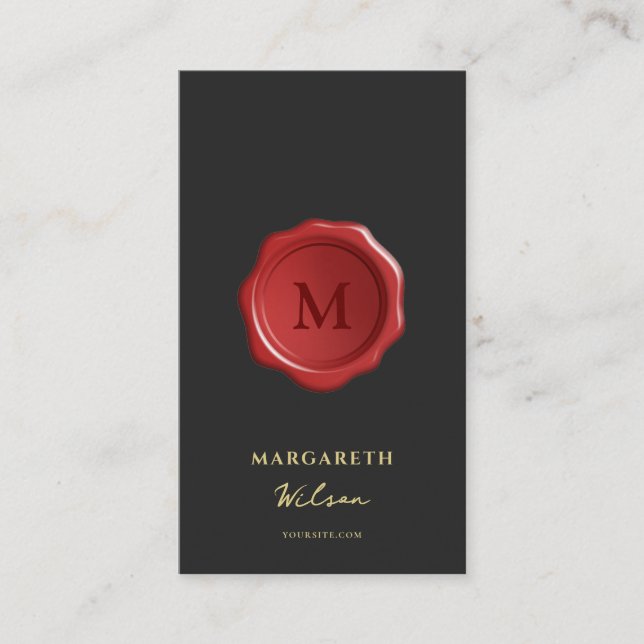 Notary Public Loan Signing Agent Monogram Visitkort (Framsida)