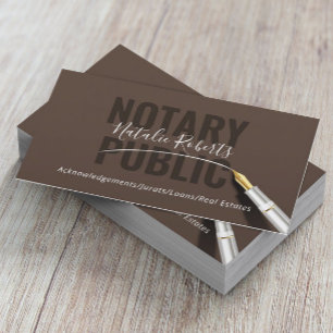Notary Public Loan Signing Agent Namnteckning Visitkort
