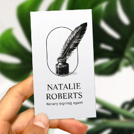 Notary Public Loan Signing Agent Quill Logotyp Pla Visitkort