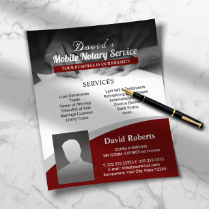 Notary Public Loan Signing Agent Red Photo Flygblad