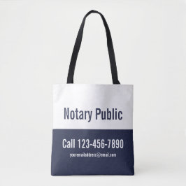 Notary Public Midnight Blue and White Promotional Tygkasse