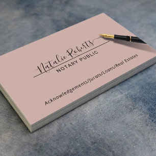 Notary Public Minimalist-skript Dusty Ro Visitkort