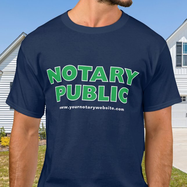 Notary Public Navy Grönt Editable Website T-Shirt (Skapare uppladdad)