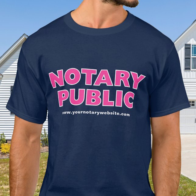 Notary Public Navy Rosa Editable Website T-Shirt (Skapare uppladdad)