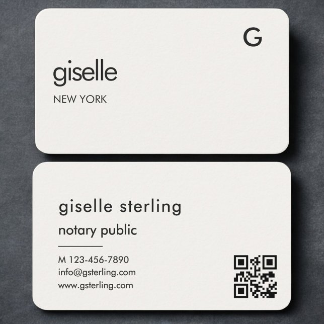 Notary Public Neutral QR Code  Visitkort (Skapare uppladdad)