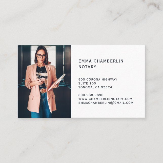 Notary Public Photo Visitkort (Framsida)