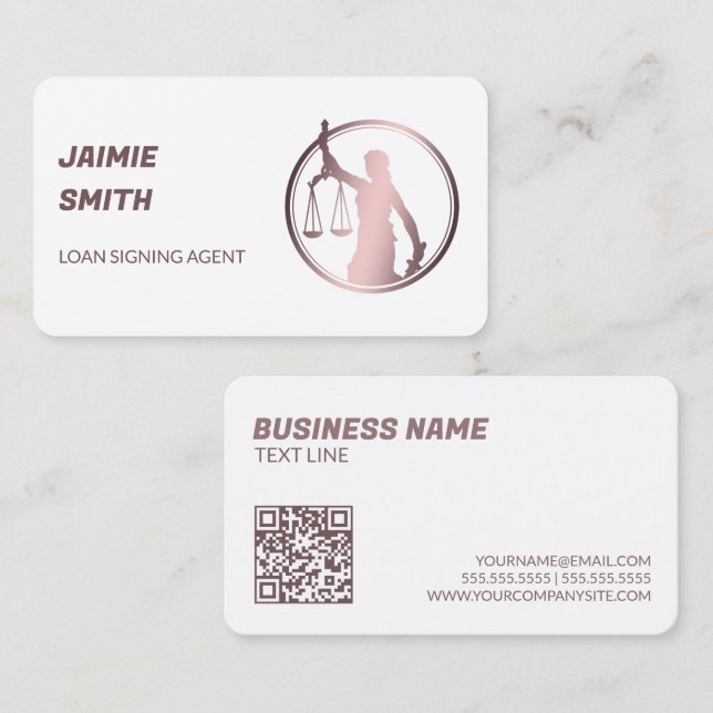 Notary Public QR Business Card Visitkort (Fram/baksida)