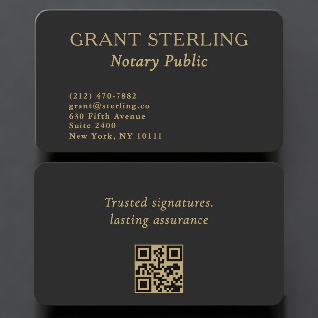 Notary Public QR Code Professional Visitkort (Skapare uppladdad)