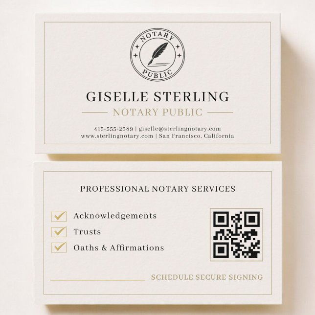Notary Public QR Code Professional Visitkort (Skapare uppladdad)