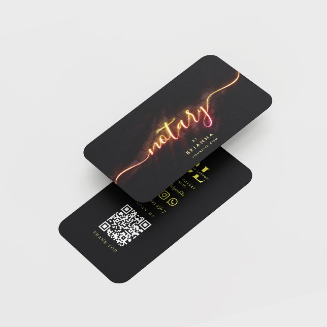 Notary Public Script Monogram QR Visitkort (Skapare uppladdad)