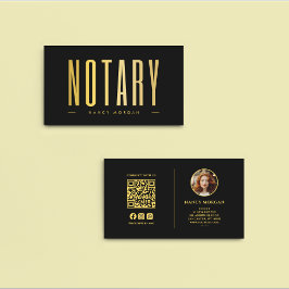 Notary Public Sigation Agent Black Guld Photo Visitkort