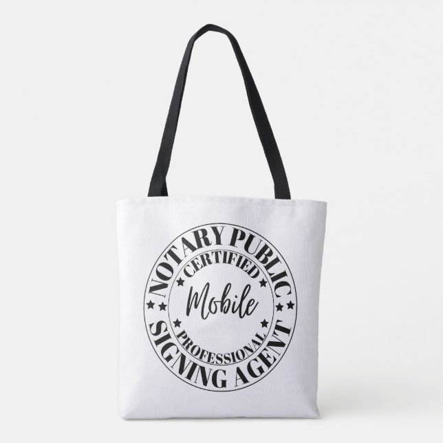 Notary Public Sigation Agent Tote Bag Tygkasse (Baksida)