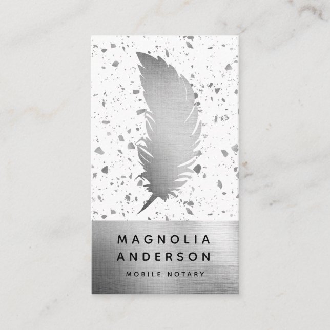 Notary Public Signing Agent Foil Quill Visitkort (Framsida)