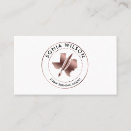 Notary Public Texas Frimärke Loan Signing Agent Bu Visitkort