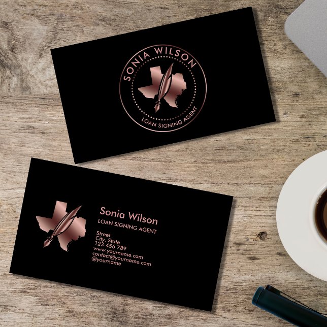 Notary Public Texas Frimärke Loan Signing Agent Visitkort (Skapare uppladdad)