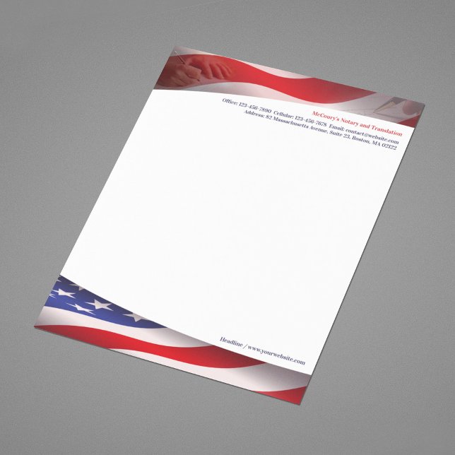 Notary Public USA Letterhead Brevhuvud (Skapare uppladdad)
