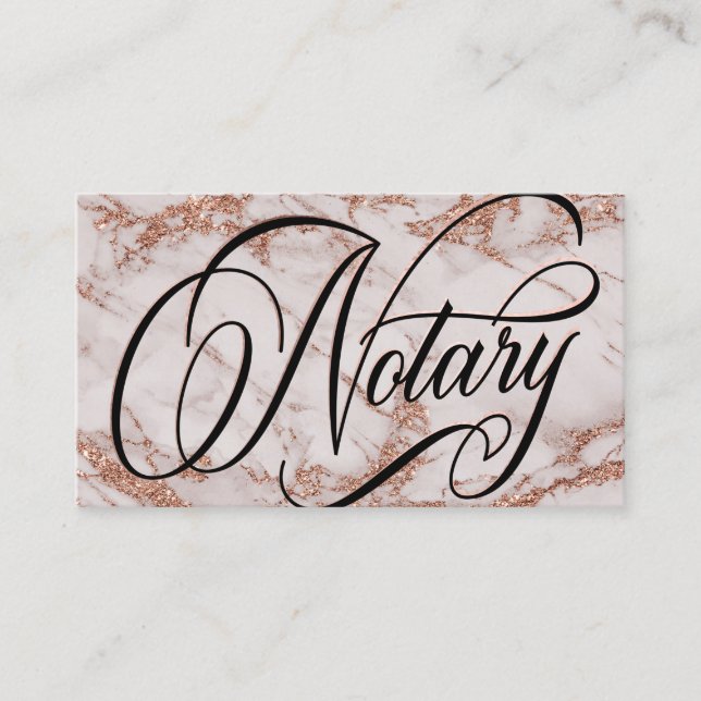 Notary Ro Guld Marble Typography Visitkort (Framsida)