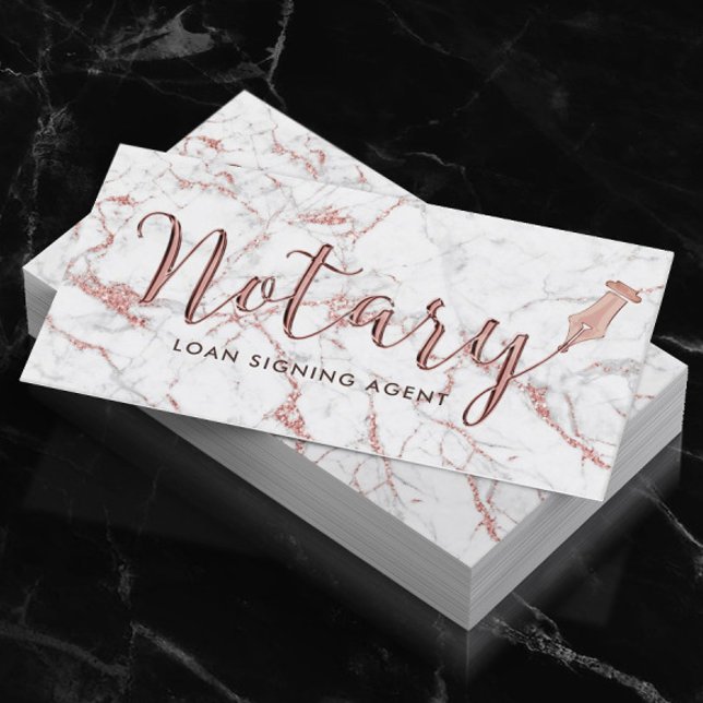 Notary Ro Guld Typography Modern Marble Visitkort (Skapare uppladdad)