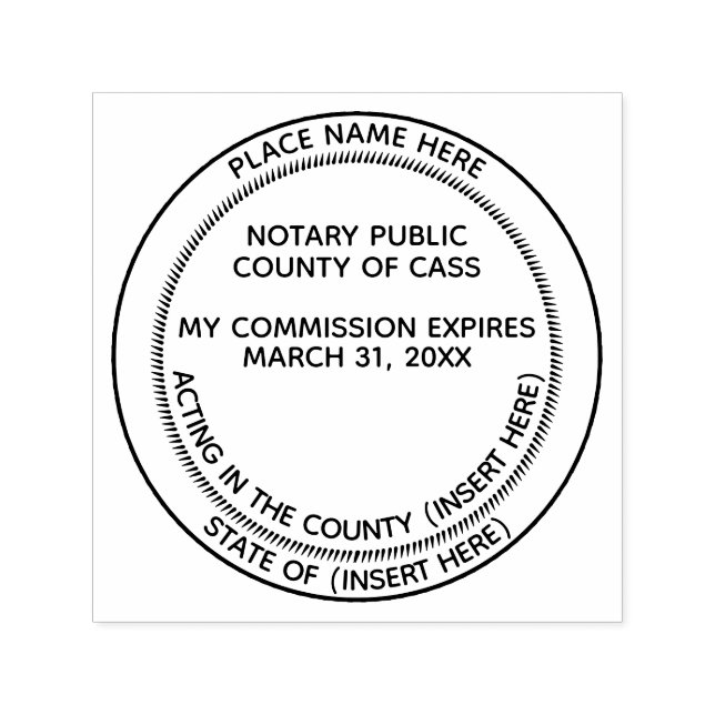 Notary Seal Commissions end state and county Självfärgande Stämpel (Design)