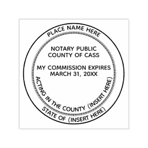 Notary Seal Commissions utgångsstat och län Självfärgande Stämpel