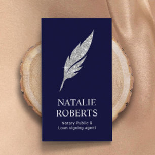 Notary Sigary Agent Modern Silver Quill Logotyp Na Visitkort