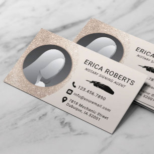 Notary Sigary Elegant Agent Ivory Guld Photo Visitkort