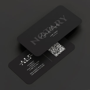 Notary Signing Agent Elegant Mörk Grått Modern Visitkort