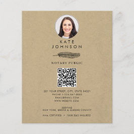 Notary Signing Agent Feather Kraft Logotyp Photo Flygblad