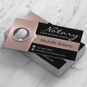 Notary Signing Agent Modern Ro Guld foto Visitkort