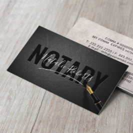 Notary Signing Agent Namnteckning Elegant Black Visitkort