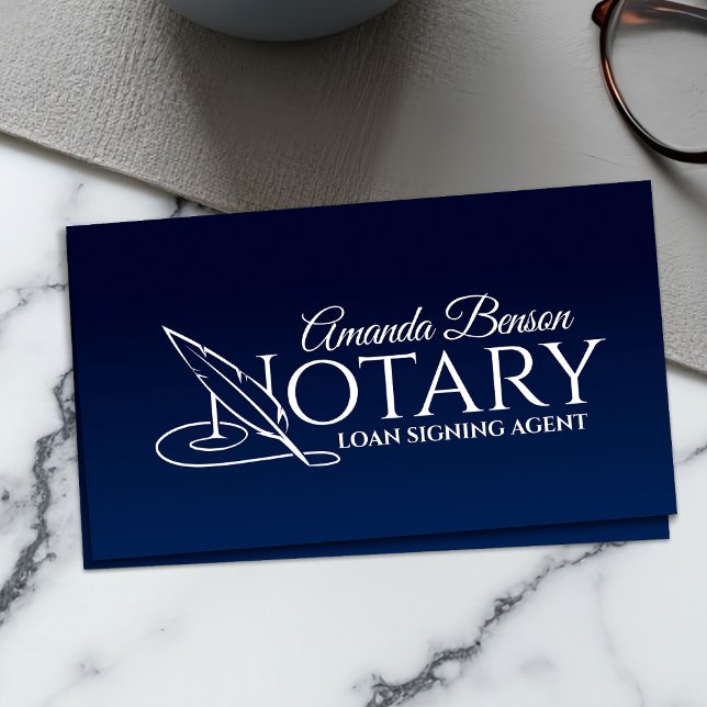 Notary Typography quill pen Visitkort (Skapare uppladdad)