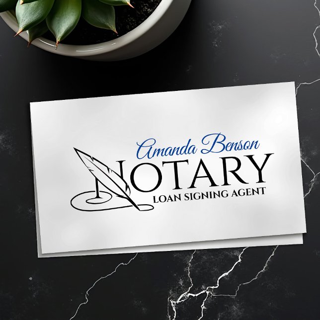 Notary Typography quill pen Visitkort (Skapare uppladdad)