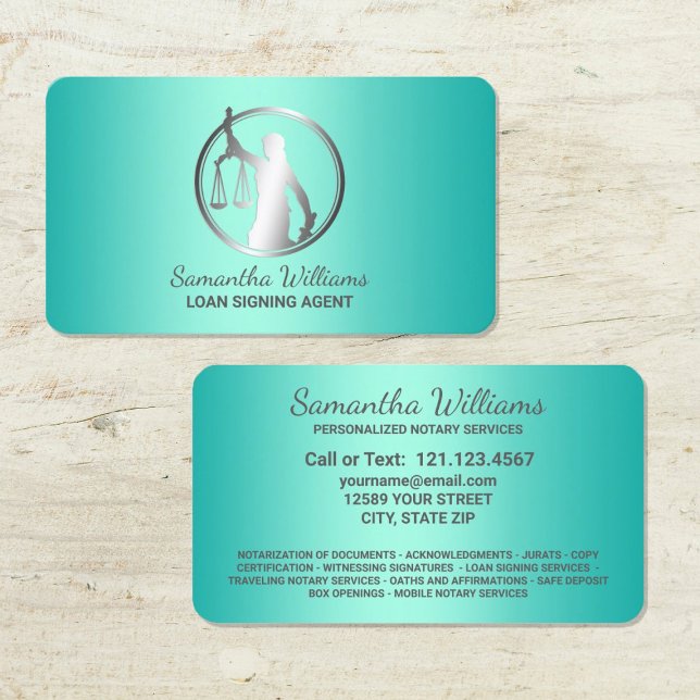 Notary Visitkort (Notary Loan Signing Agent Cards)
