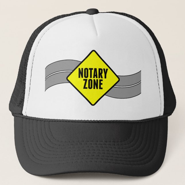Notary Zon Gult Road Sign Keps (Framsida)