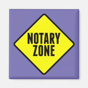Notary Zon Gult Road Sign Magnet