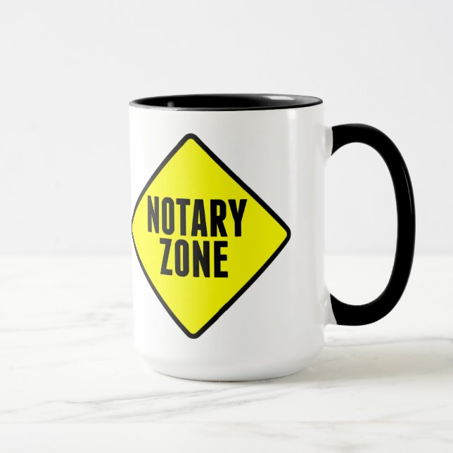 Notary Zon Gult Road Sign Mugg (Höger)