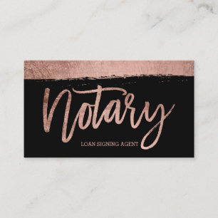Notaryen borstar rosa guld- typografisvart visitkort
