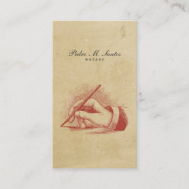 Notaryvintage skrivar räcker den enkla kalla visitkort