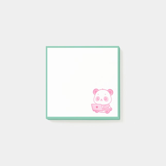 Notas Adhesivas Panda Trabajando  Post-it Block (Framsida)