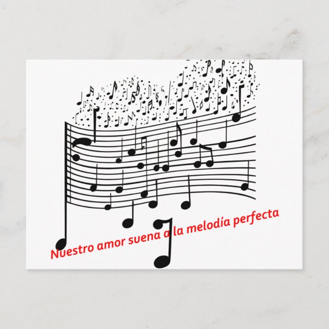 Notas de Amor: Ilustración Musical en Acuarela par Helg Vykort (Framsida)