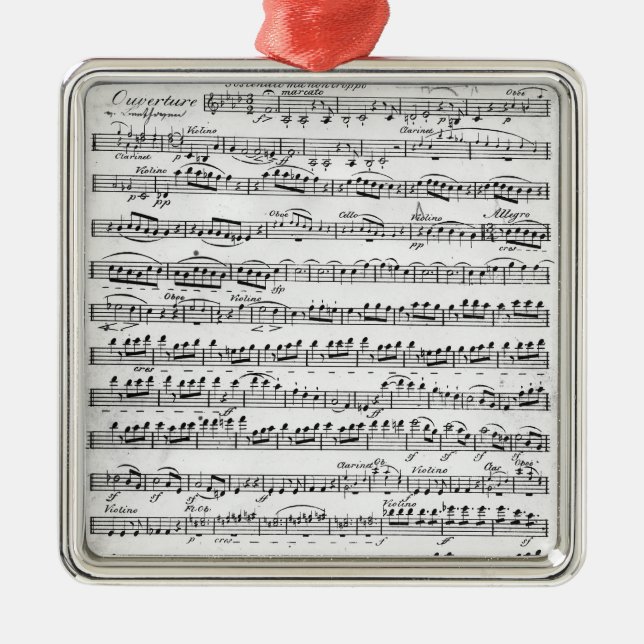 Notblad för overturen till 'Egmont Julgransprydnad Metall (Framsidan)