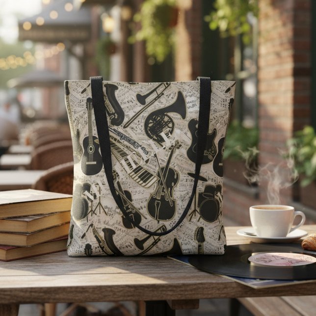 Notblad och instrument Svart/Guld ID481 Tygkasse (Skapare uppladdad)