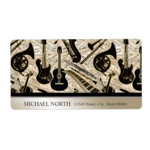 Notblad och instrumenterar svart/guld fraktsedel