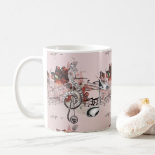 Notblad & rosilvermusik noter kaffemugg