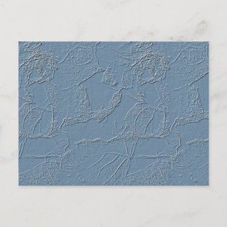 Note card in blue abstract leaf nature design  vykort