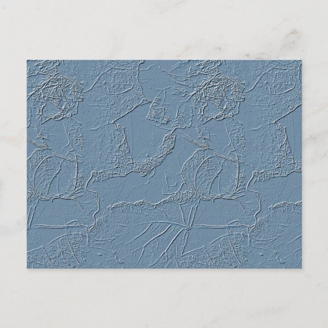 Note card in blue abstract leaf nature design  vykort (Framsida)