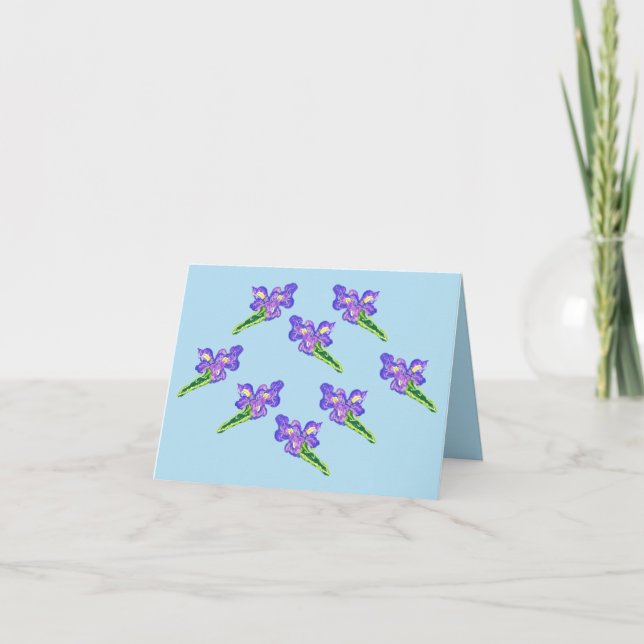 Note Card  : Iris Flowers Anteckningskort (Framsida)