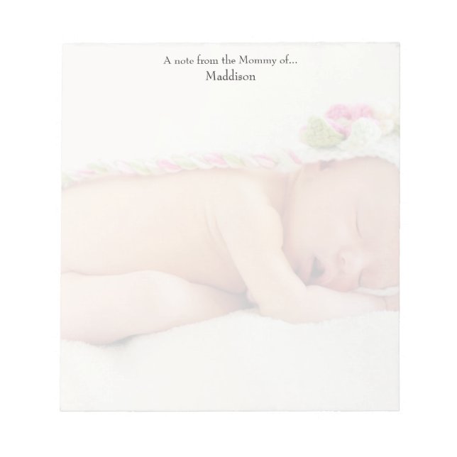 "Note from the Mamma of", Anpassningsbar Photo Anteckningsblock (Framsida)